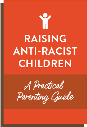 Red book by Britt Hawthorne with "Raising Anti-Racist Children" title in white. 